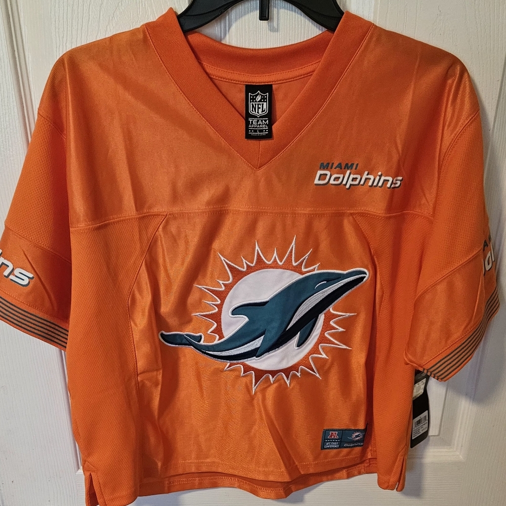 Womans Miami Dolphins Orange Jersey. NWT